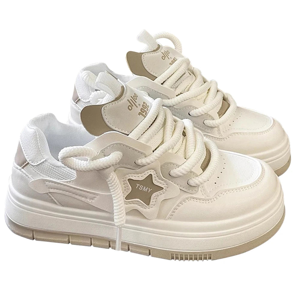 Star Walking Sneakers Y2K Platform Shoes Thick Sole Comfortable Running Shoes Aesthetic Tennis Shoes for Outdoor Sports