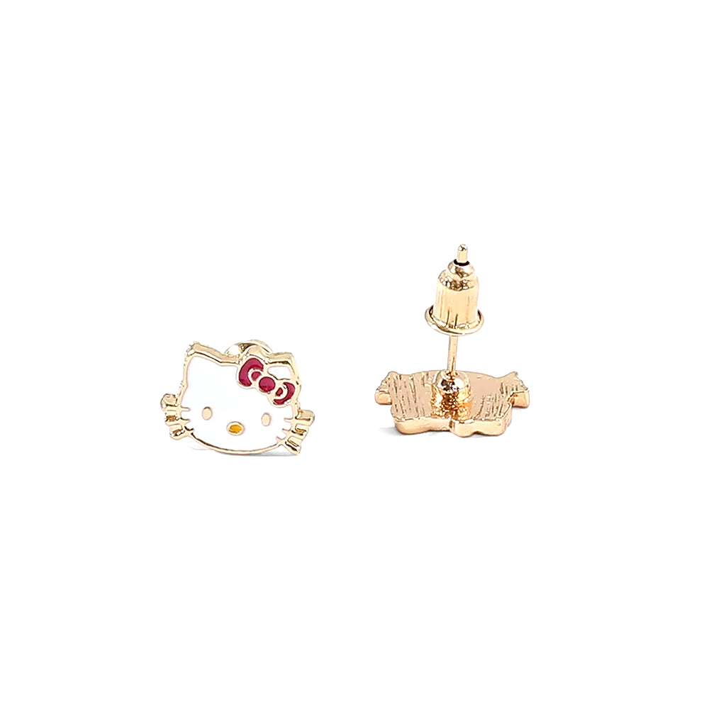 Sweet Sanrio Necklace Hello Kitty Kawaii Kitty Cat Small Earrings Studs for Kids Child Gifts Cartoon Holiday Jewelry Set